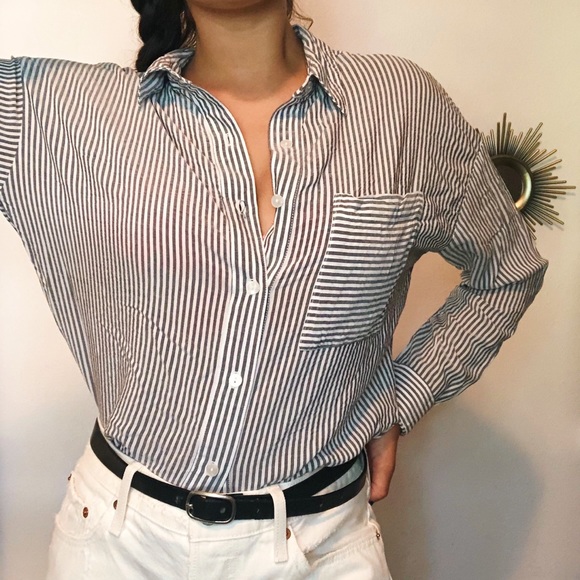 black and white button down - Picture 4 of 4